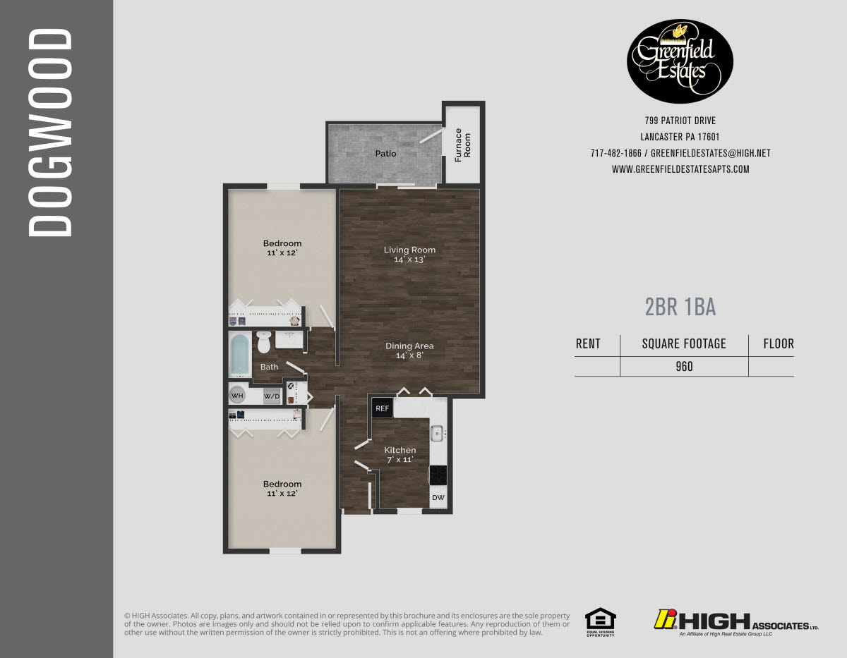 Dogwood Floor Plan - 2 Bed 1st Flr