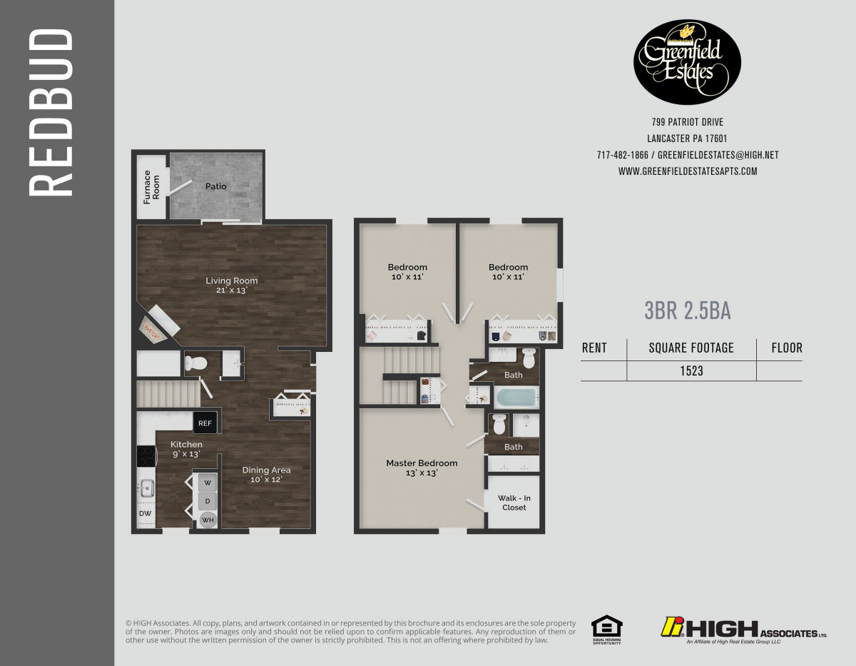 Redbud Floor Plan - 3 Bed TH